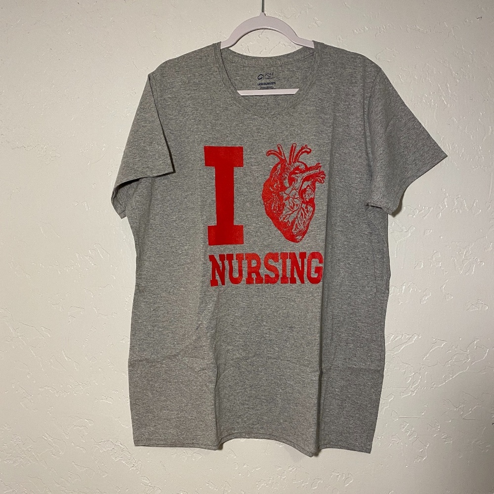 NWOT- C Port and Co. gray & red t-shirt, size XXL.